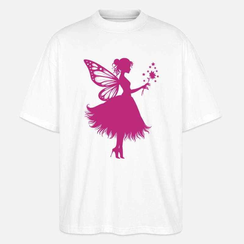 Fée magique avec fleur - T-shirt bio Blaster 2.0 coupe oversize Stanley/Stella Unisexe - blanc