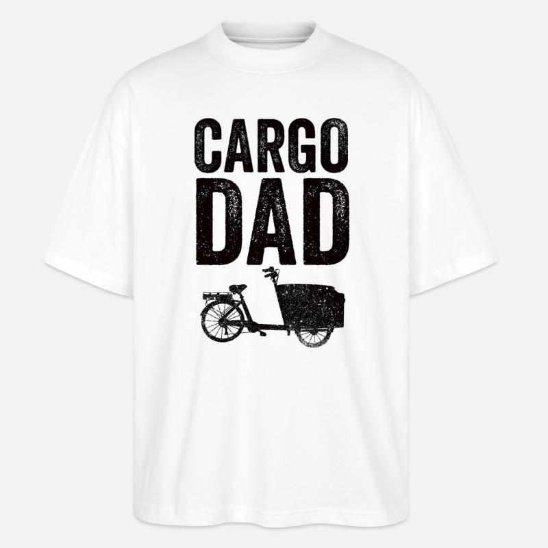 Cargo Dad Lastenrad Cargobike - Stanley/Stella Oversized Unisex Bio T-Shirt Blaster 2.0 - Weiß