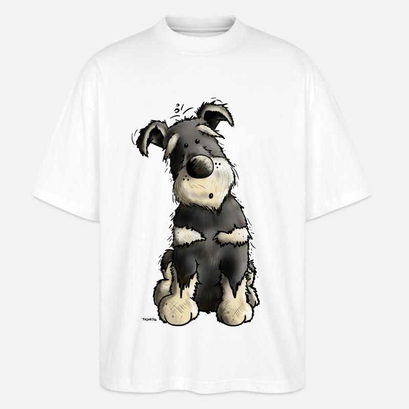 Drolliger Schnauzer - Stanley/Stella Oversized Unisex Bio T-Shirt Blaster 2.0 - Weiß