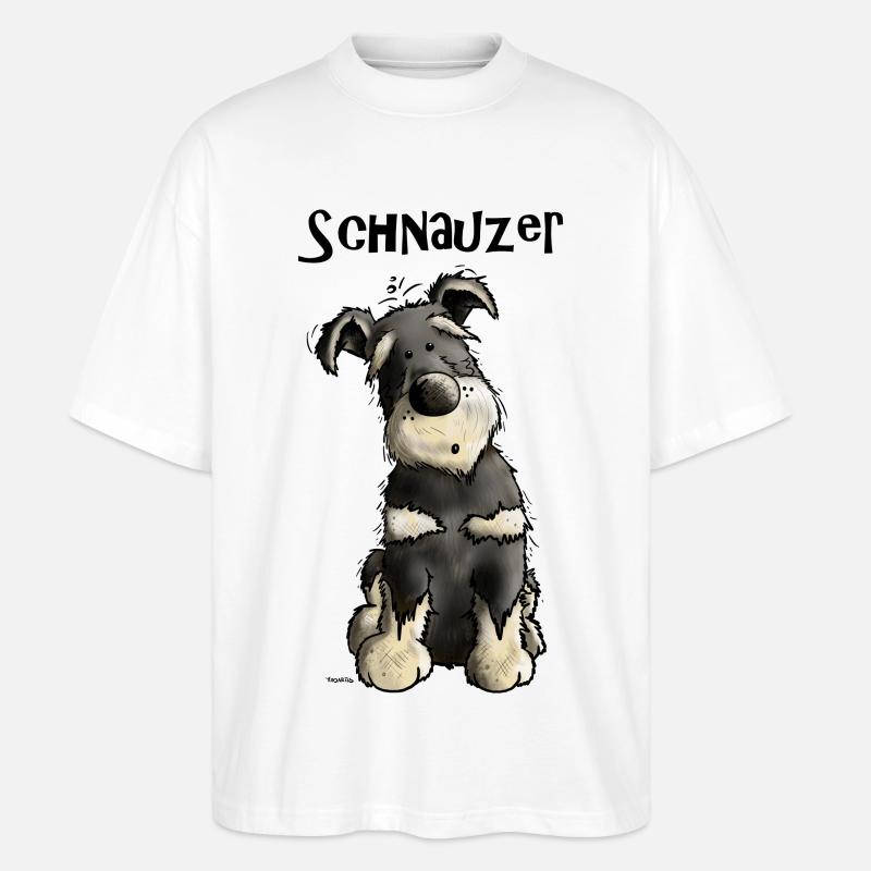Witziger Schnauzer - Stanley/Stella Oversized Unisex Bio T-Shirt Blaster 2.0 - Weiß