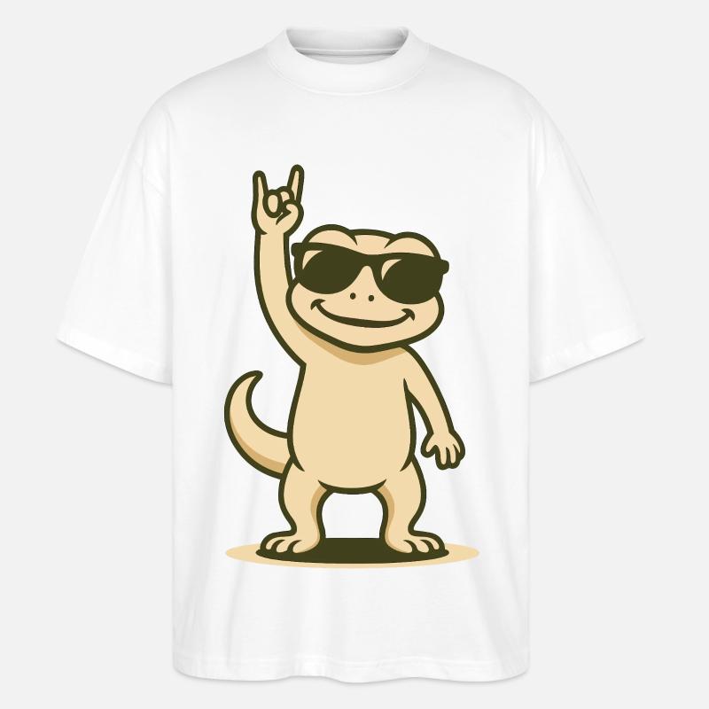 Rocker-Gecko Baby - Stanley/Stella Oversized Unisex Bio T-Shirt Blaster 2.0 - Weiß