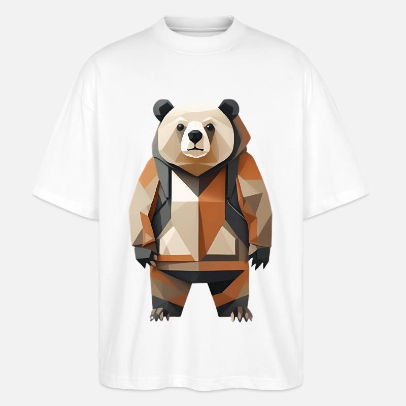 Polypanda Panda Low-Poly - Stanley/Stella Oversized Unisex Organic T-shirt Blaster 2.0 - white