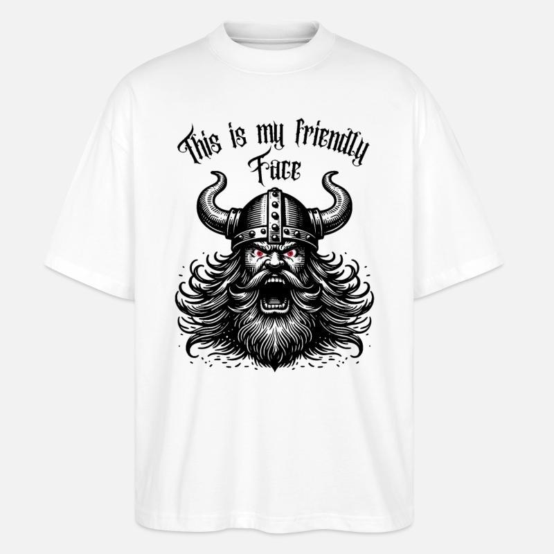 This is my friendly Face - Stanley/Stella Oversized Unisex Organic T-shirt Blaster 2.0 - white