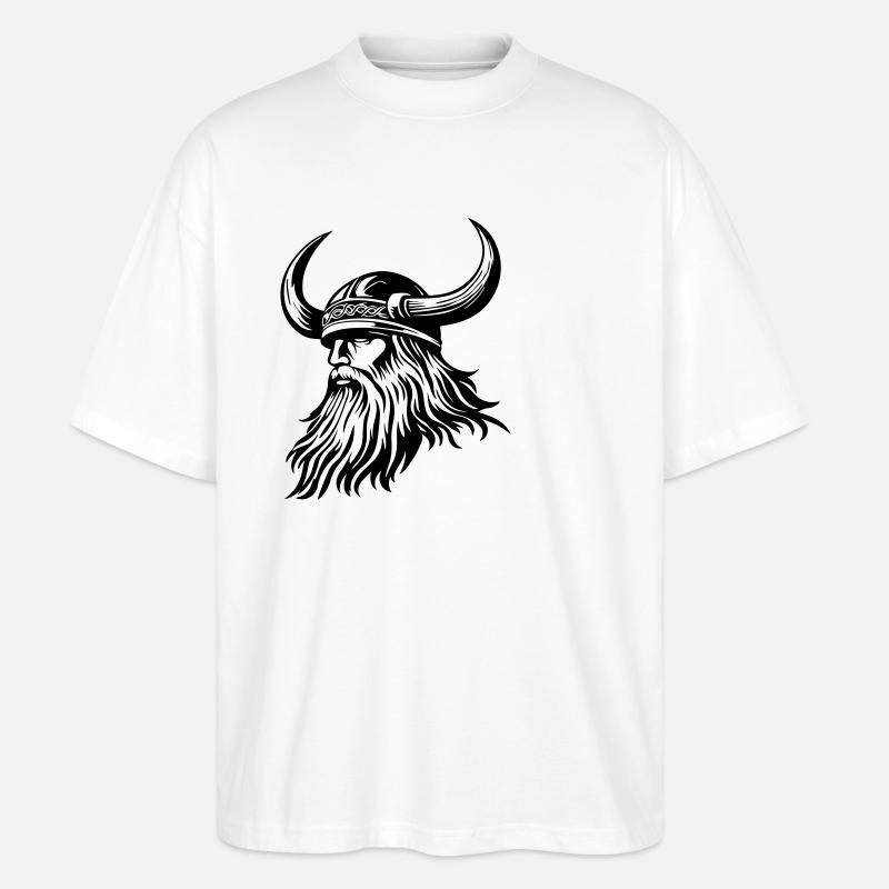 Wikinger Helm - Stanley/Stella Oversized Unisex Bio T-Shirt Blaster 2.0 - Weiß
