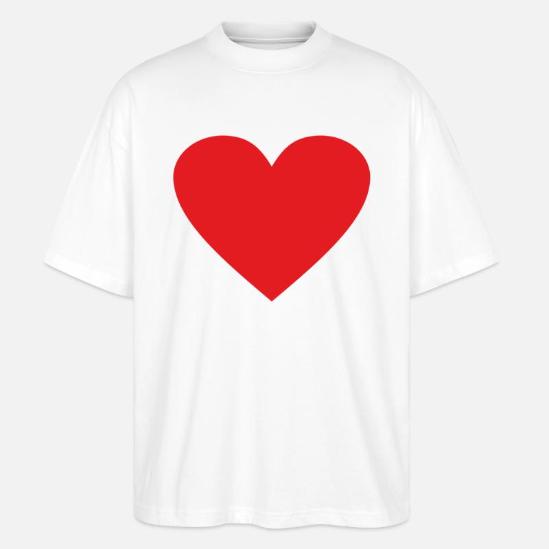 Herz - Stanley/Stella Oversized Unisex Bio T-Shirt Blaster 2.0 - Weiß