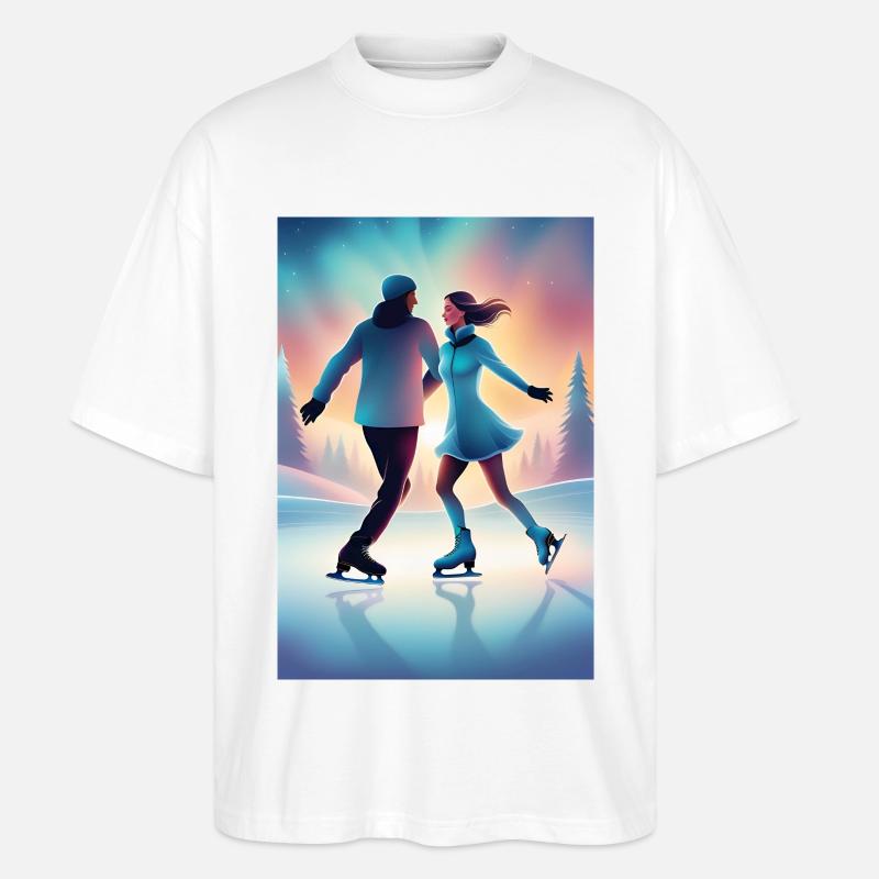 Süßes Eislaufpaar - Stanley/Stella Oversized Unisex Bio T-Shirt Blaster 2.0 - Weiß