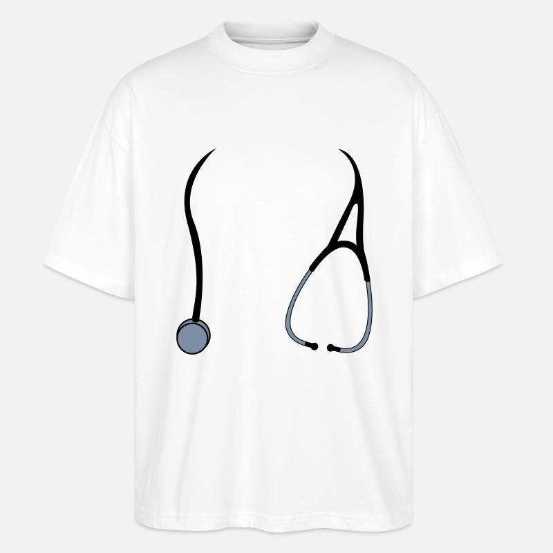 Stethoskop - Stanley/Stella Oversized Unisex Bio T-Shirt Blaster 2.0 - Weiß