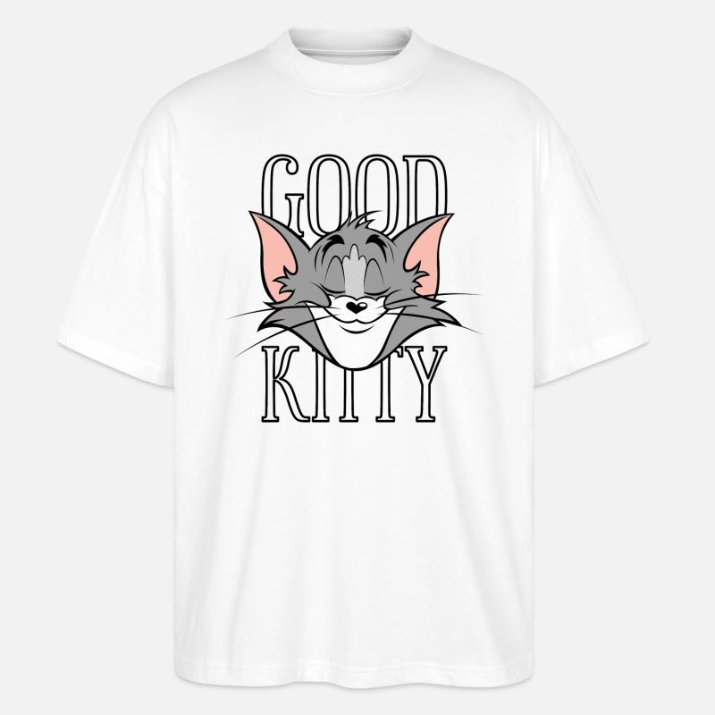 Tom Und Jerry Tom Good Kitty - Stanley/Stella Oversized Unisex Bio T-Shirt Blaster 2.0 - Weiß