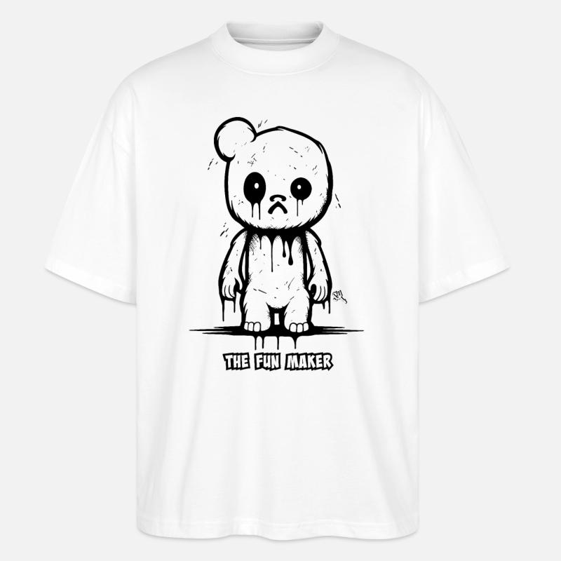 The Fun Maker - Creepy Bear - Stanley/Stella Oversized Unisex Bio T-Shirt Blaster 2.0 - Weiß