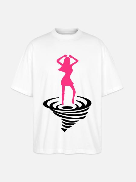 Dancing woman on tornado - Stanley/Stella Oversized Unisex Organic T-shirt Blaster 2.0 - white