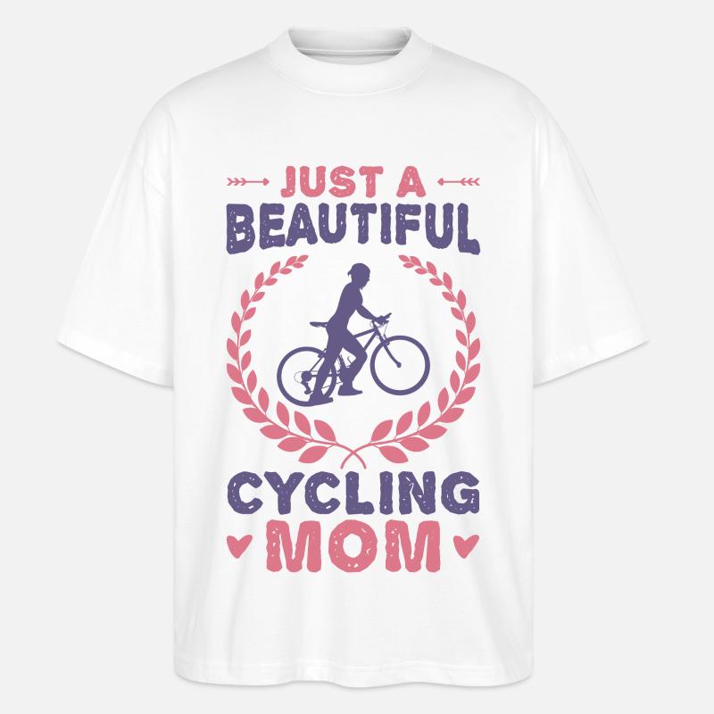 Radfahrer Mama - Stanley/Stella Oversized Unisex Bio T-Shirt Blaster 2.0 - Weiß