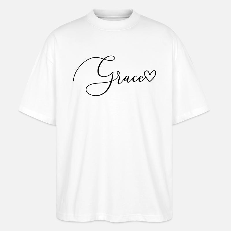 Grace Name Vorname Mädchen - Stanley/Stella Oversized Unisex Bio T-Shirt Blaster 2.0 - Weiß