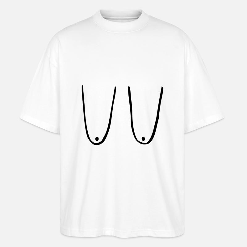 Hängetitten - Stanley/Stella Oversized Unisex Bio T-Shirt Blaster 2.0 - Weiß