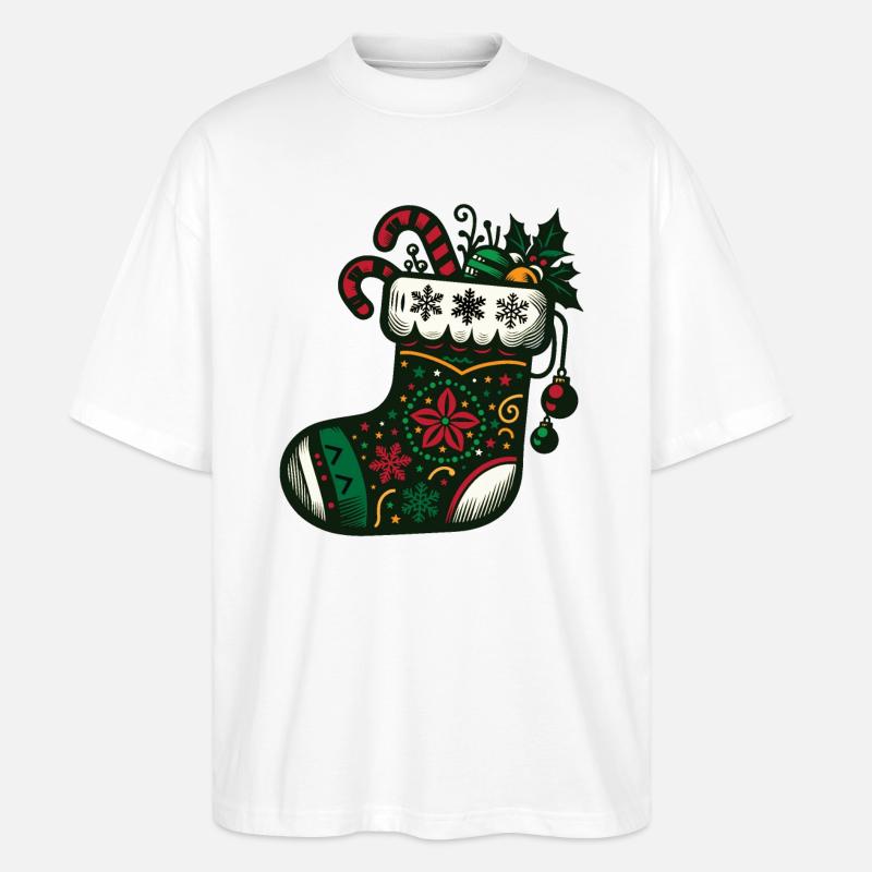 Bas de Noël - T-shirt bio Blaster 2.0 coupe oversize Stanley/Stella Unisexe - blanc