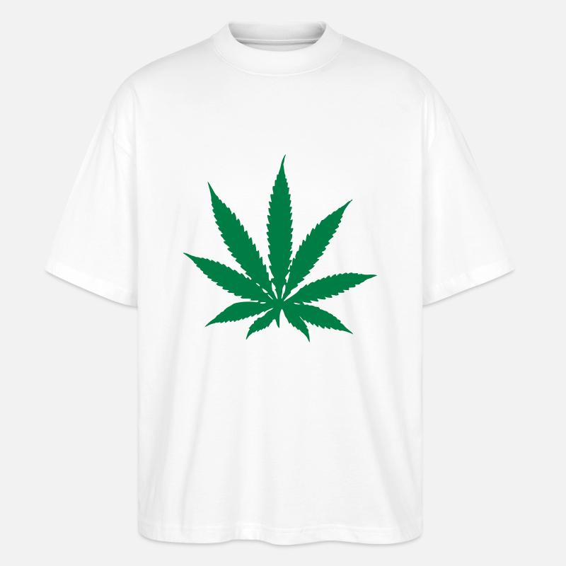 Cannabis - Marihuana - Herbe - T-shirt bio Blaster 2.0 coupe oversize Stanley/Stella Unisexe - blanc