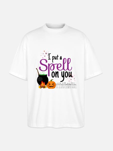 I Put A Spell On You - Halloween Magic Curse - Stanley/Stella Oversized Unisex Organic T-shirt Blaster 2.0 - white