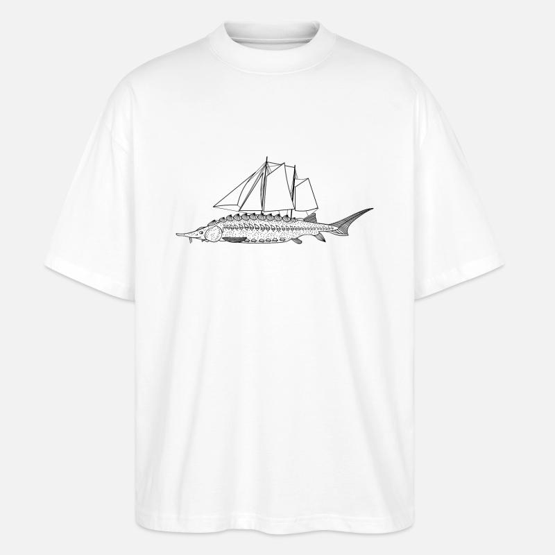 Segelfisch (b) - Stanley/Stella Oversized Unisex Bio T-Shirt Blaster 2.0 - Weiß