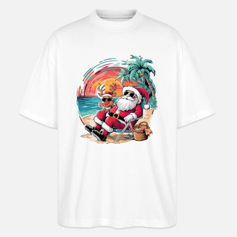 Weihnachten im Juli - Stanley/Stella Oversized Unisex Bio T-Shirt Blaster 2.0 - Weiß