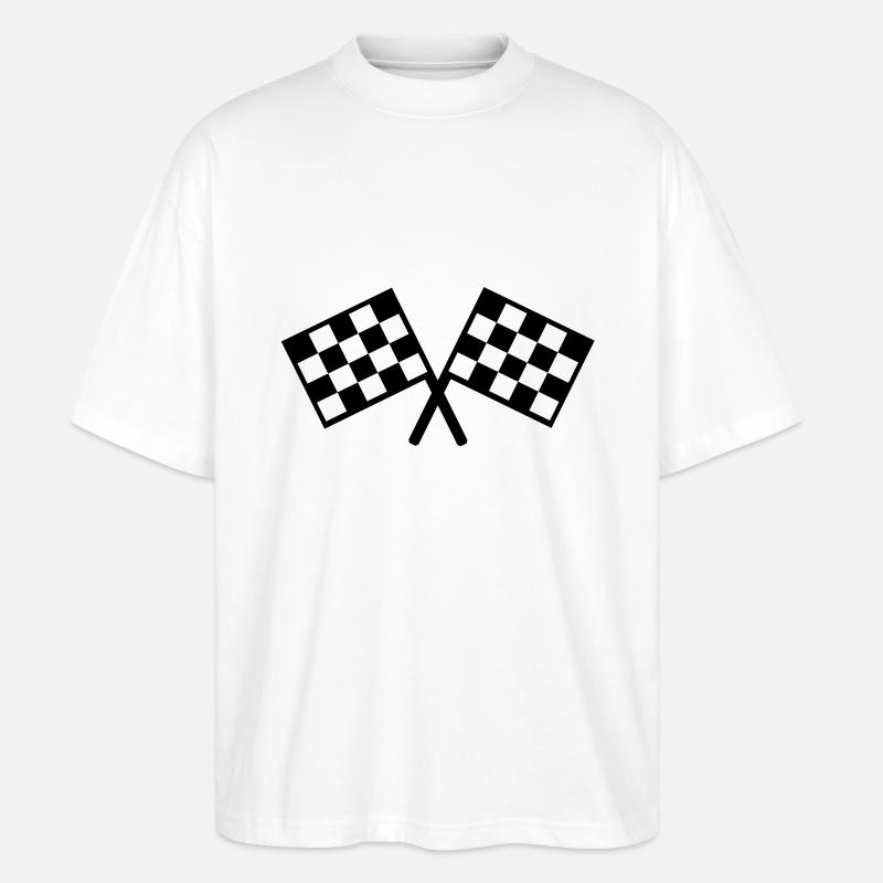 drapeaux - course automobile - T-shirt bio Blaster 2.0 coupe oversize Stanley/Stella Unisexe - blanc