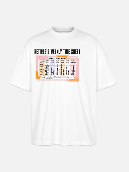 Pensionsschema - Avslappnad pensionering - Ekologisk Oversized T-shirt Unisex Stanley/Stella Blaster 2.0 - vit