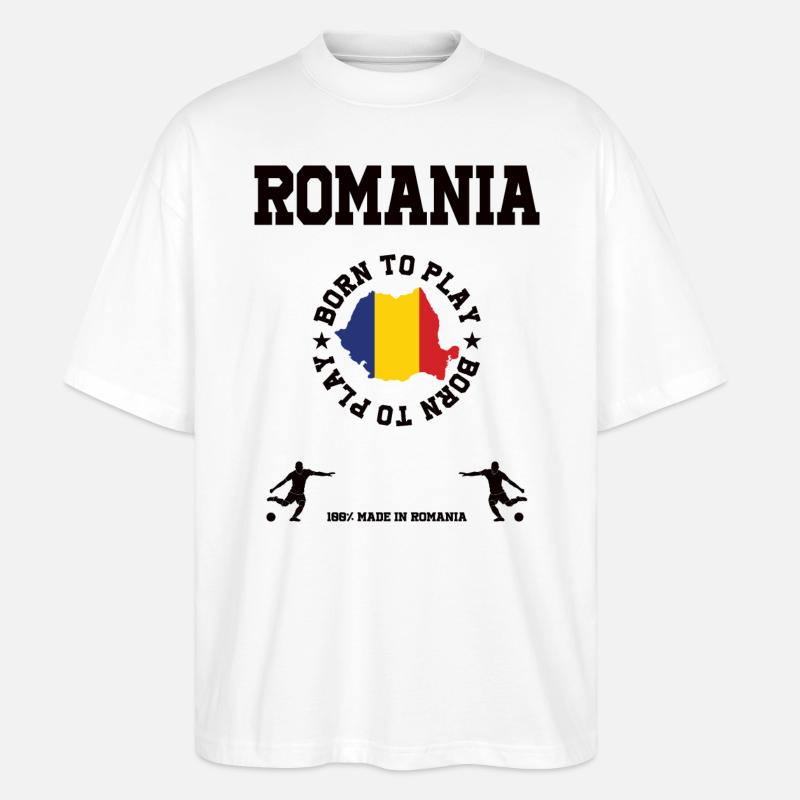 Rumänien - Stanley/Stella Oversized Unisex Bio T-Shirt Blaster 2.0 - Weiß