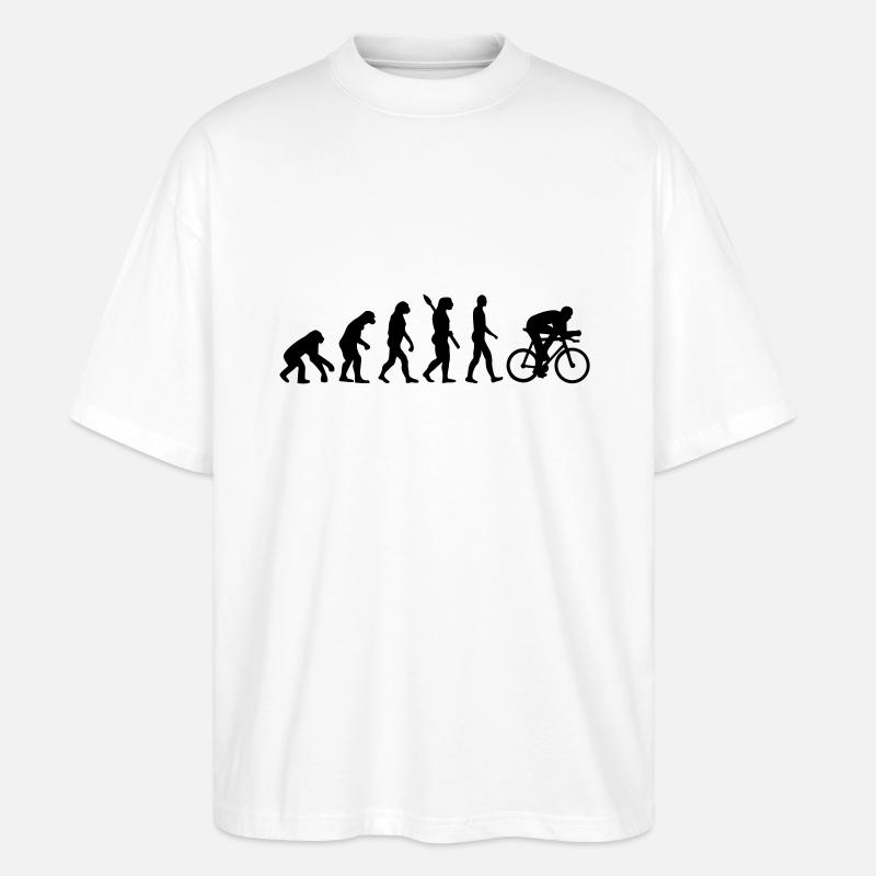 Évolution Bicyclette vélo - T-shirt bio Blaster 2.0 coupe oversize Stanley/Stella Unisexe - blanc