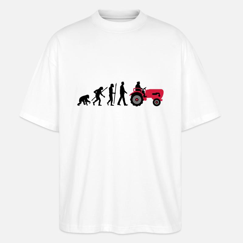 evolution_bauer_mit_traktor_032013_a_3c - Stanley/Stella Oversized Unisex Organic T-shirt Blaster 2.0 - white