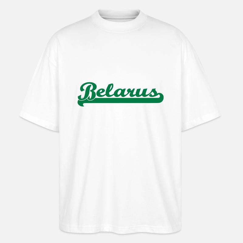 belarus schrift - Stanley/Stella Oversized Unisex Bio T-Shirt Blaster 2.0 - Weiß