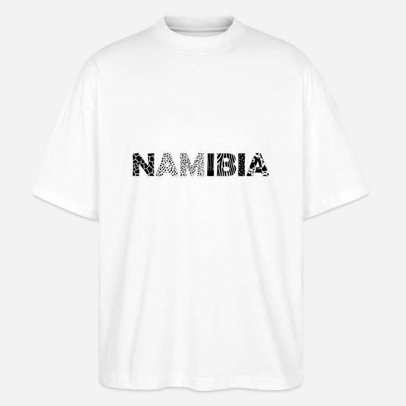 NAMIBIA – Buchstaben mit Tiermuster - Stanley/Stella Oversized Unisex Bio T-Shirt Blaster 2.0 - Weiß