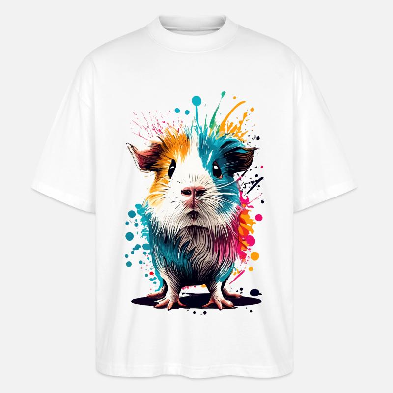Cochon d’Inde - Mignon cochon d’Inde - T-shirt bio Blaster 2.0 coupe oversize Stanley/Stella Unisexe - blanc