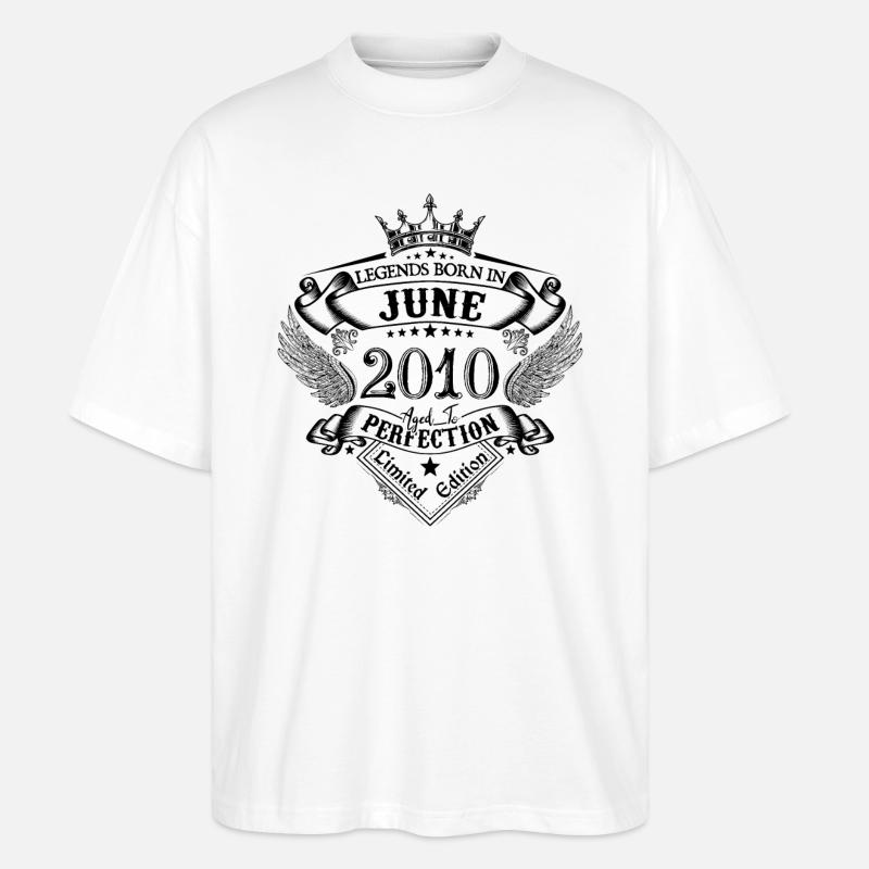 Geburtstag Juni 2010 Juni Jubiläum 2010 - Stanley/Stella Oversized Unisex Bio T-Shirt Blaster 2.0 - Weiß