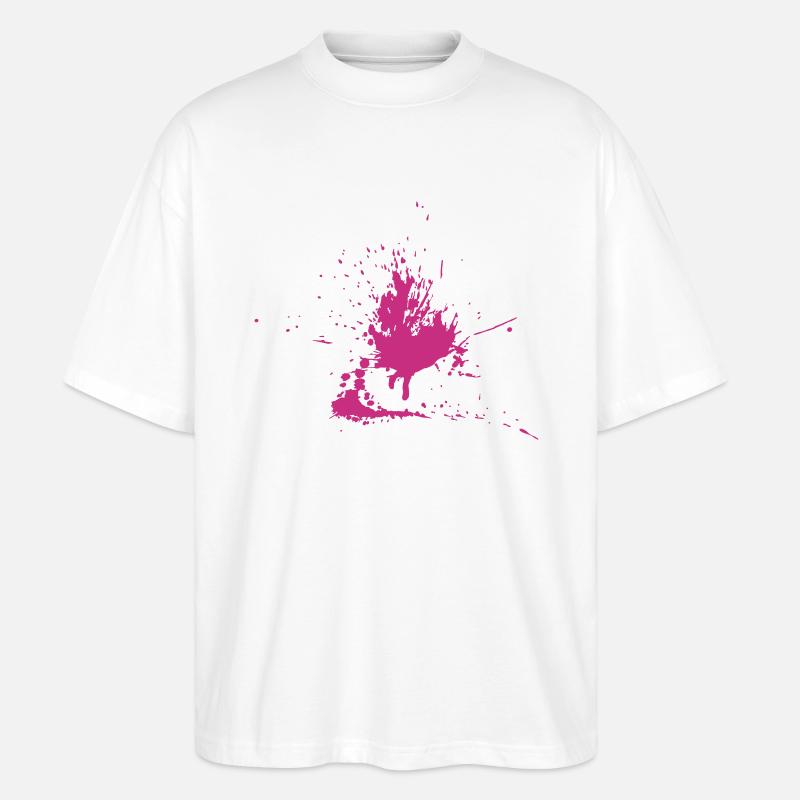 Farbklecks - Stanley/Stella Oversized Unisex Bio T-Shirt Blaster 2.0 - Weiß