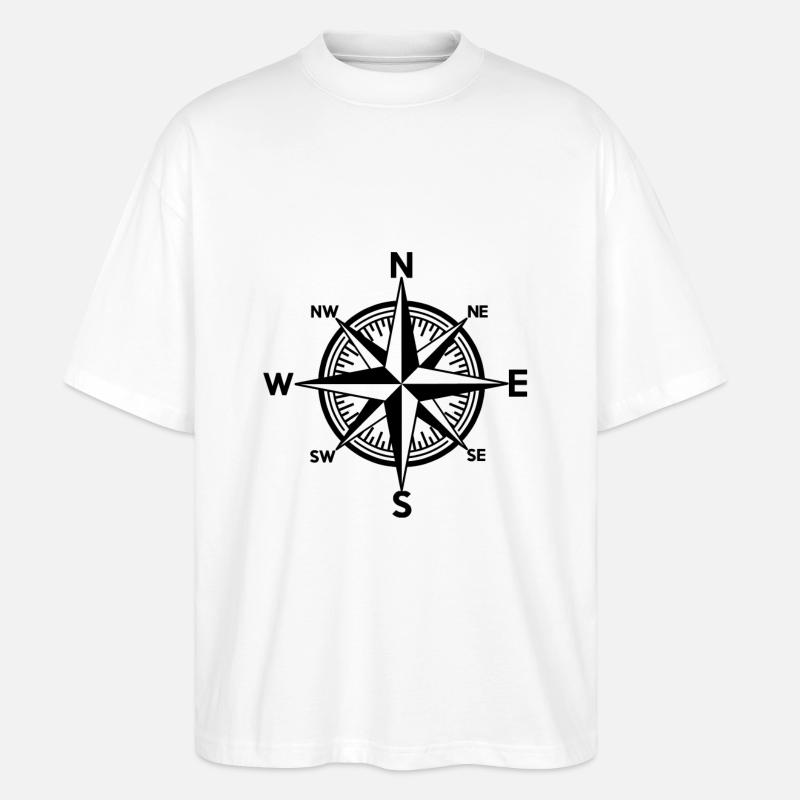 Nautic Windrose - Stanley/Stella Oversized Unisex Bio T-Shirt Blaster 2.0 - Weiß