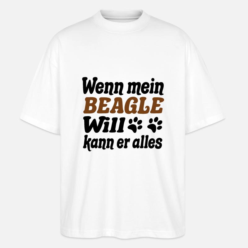 Beagle - Stanley/Stella Oversized Unisex Bio T-Shirt Blaster 2.0 - Weiß