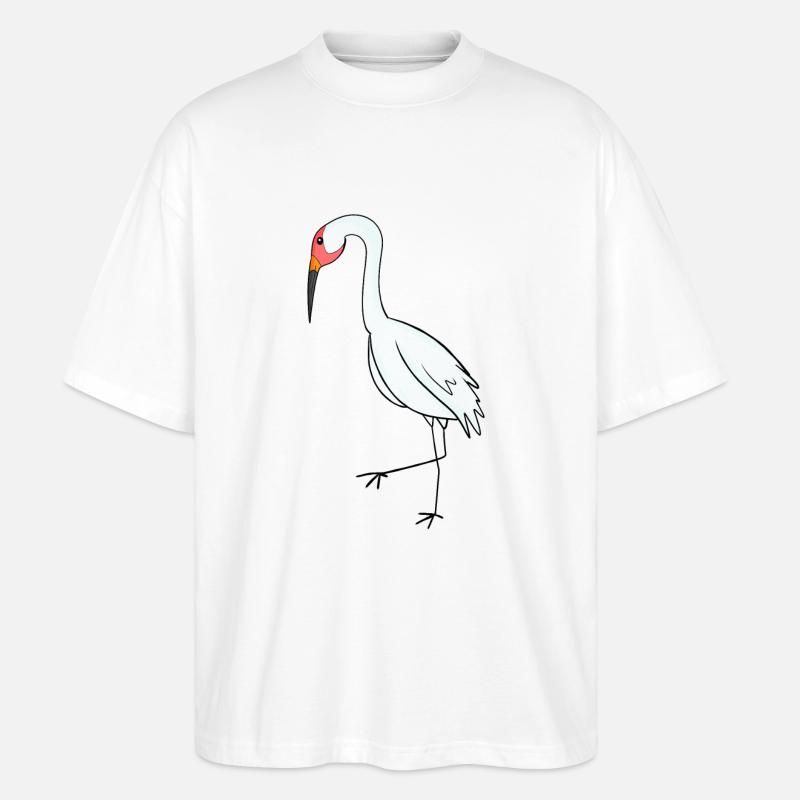 Zugvögel Kranich Vogel - Stanley/Stella Oversized Unisex Bio T-Shirt Blaster 2.0 - Weiß
