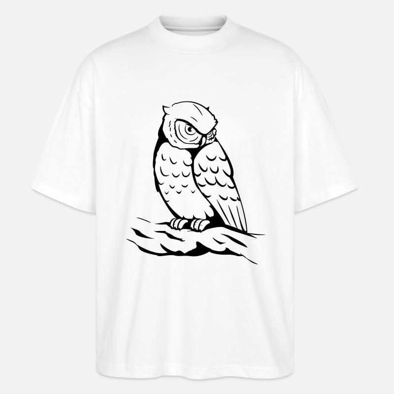 Eule - Stanley/Stella Oversized Unisex Bio T-Shirt Blaster 2.0 - Weiß