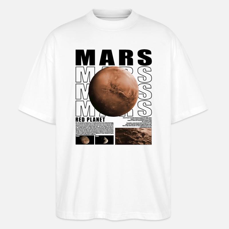 Mars Planet Space Cosmology Astrophysics - Stanley/Stella Oversized Unisex Organic T-shirt Blaster 2.0 - white