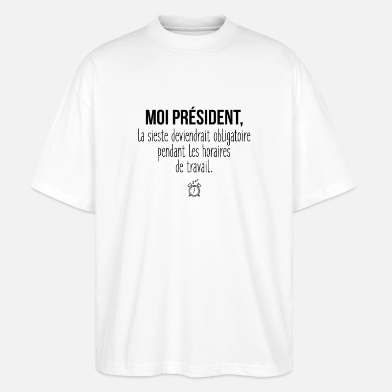 La sieste deviendrait... - T-shirt bio Blaster 2.0 coupe oversize Stanley/Stella Unisexe - blanc