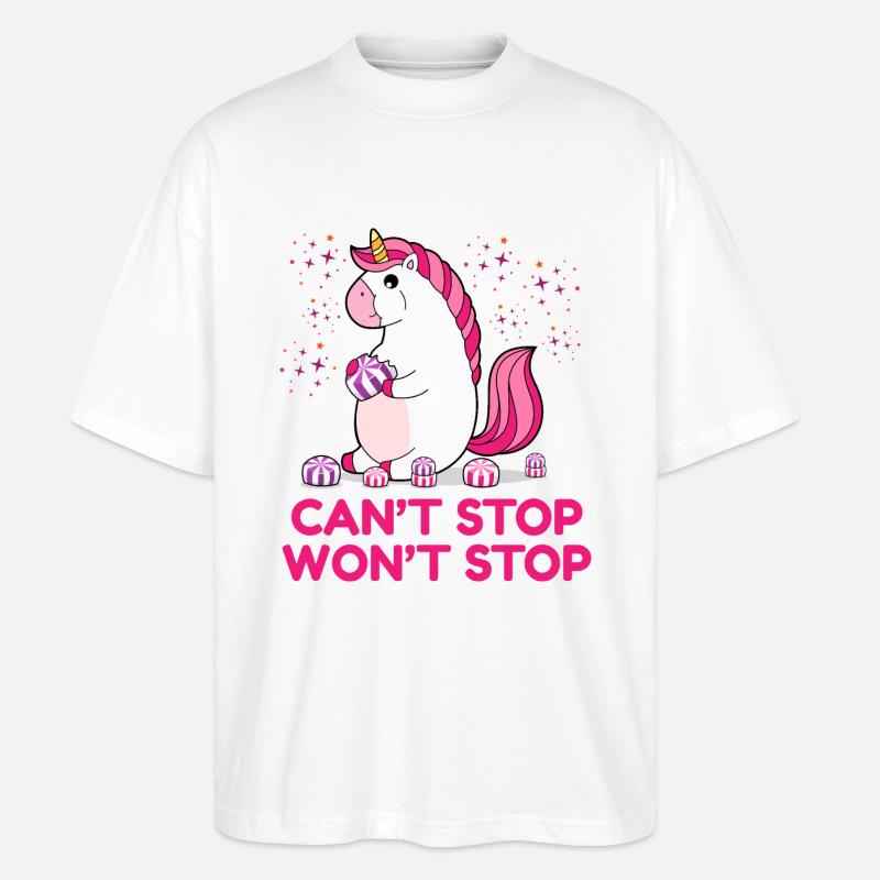 Impossible d'arrêter ne s'arrêtera pas - T-shirt bio Blaster 2.0 coupe oversize Stanley/Stella Unisexe - blanc