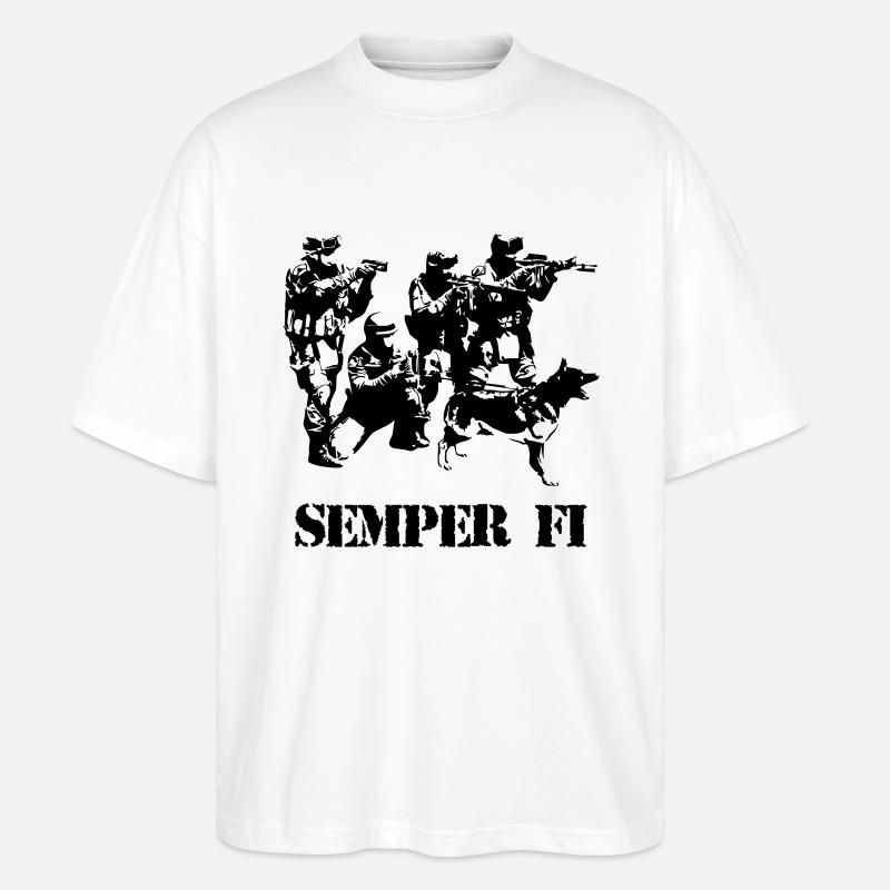 Semper Fi - T-shirt bio Blaster 2.0 coupe oversize Stanley/Stella Unisexe - blanc