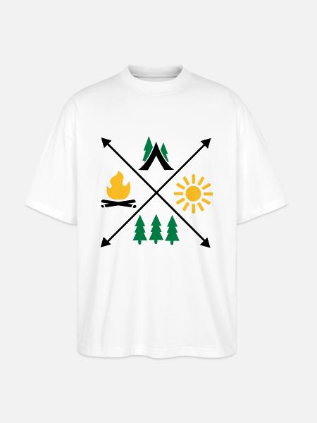 Camping - Stanley/Stella Oversized Unisex Organic T-shirt Blaster 2.0 - white
