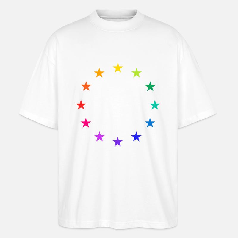 Regenbogen EU - Stanley/Stella Oversized Unisex Bio T-Shirt Blaster 2.0 - Weiß
