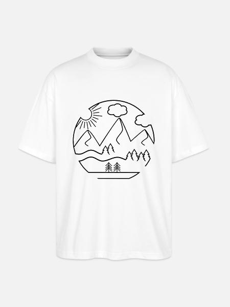 Berge - Stanley/Stella Oversized Unisex Bio T-Shirt Blaster 2.0 - Weiß