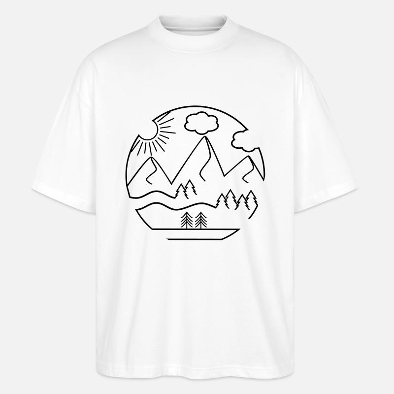 Mountains - Stanley/Stella Oversized Unisex Organic T-shirt Blaster 2.0 - white