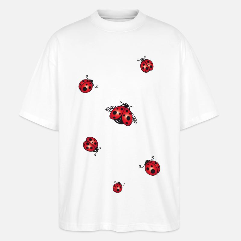 Marienkäfer - Stanley/Stella Oversized Unisex Bio T-Shirt Blaster 2.0 - Weiß