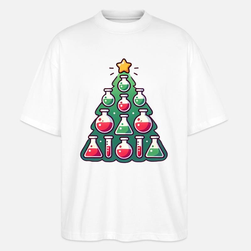 Chimie Conception d’arbre de Noël - T-shirt bio Blaster 2.0 coupe oversize Stanley/Stella Unisexe - blanc