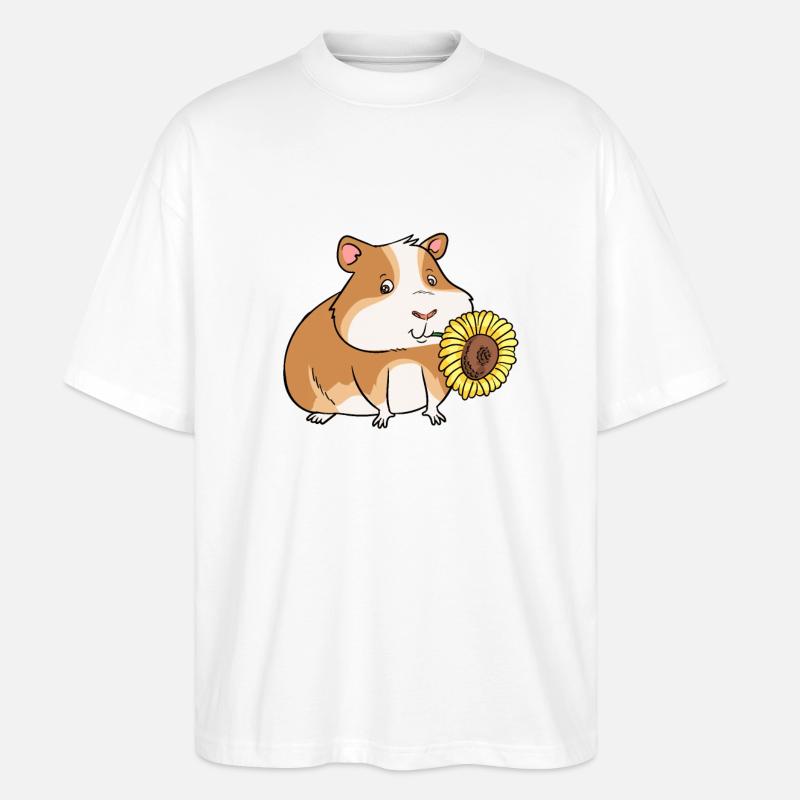 Cobaye cobaye fleur fleur rongeur - T-shirt bio Blaster 2.0 coupe oversize Stanley/Stella Unisexe - blanc
