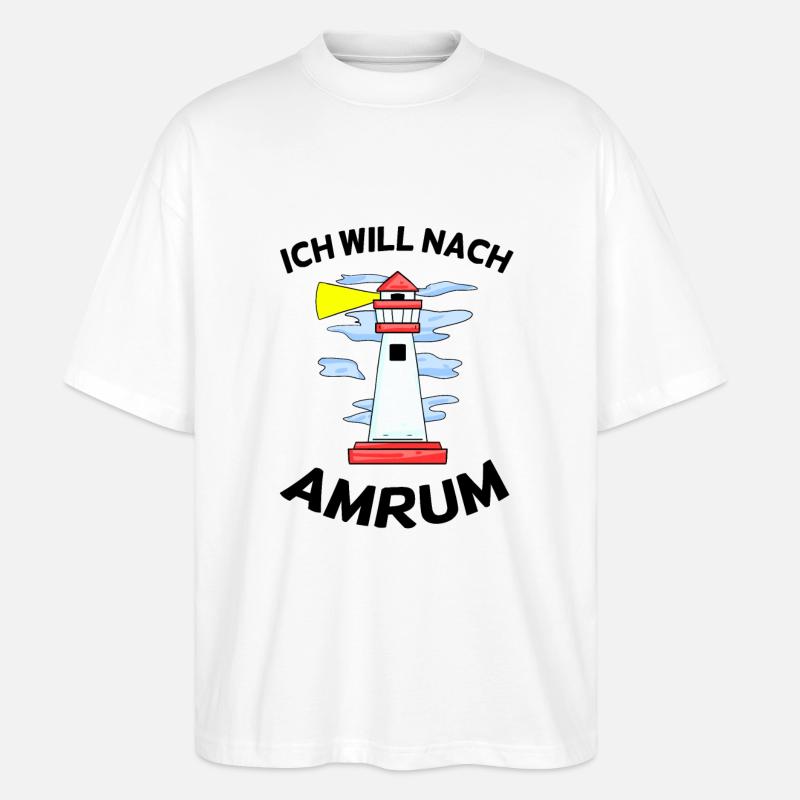 Amrum Nordsee Geschenk - Stanley/Stella Oversized Unisex Bio T-Shirt Blaster 2.0 - Weiß