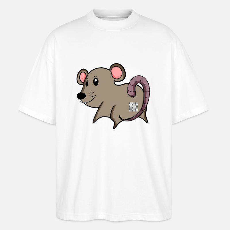 Maus Arsch - Maus Hintern - Stanley/Stella Oversized Unisex Bio T-Shirt Blaster 2.0 - Weiß