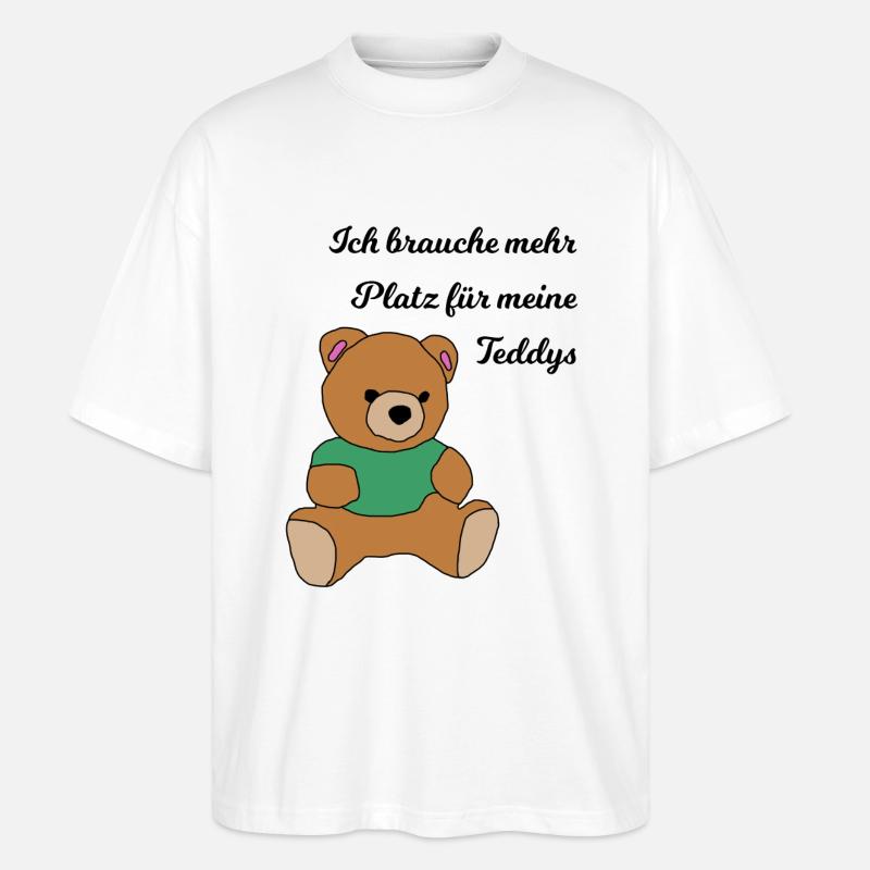 Teddybär - Stanley/Stella Oversized Unisex Bio T-Shirt Blaster 2.0 - Weiß
